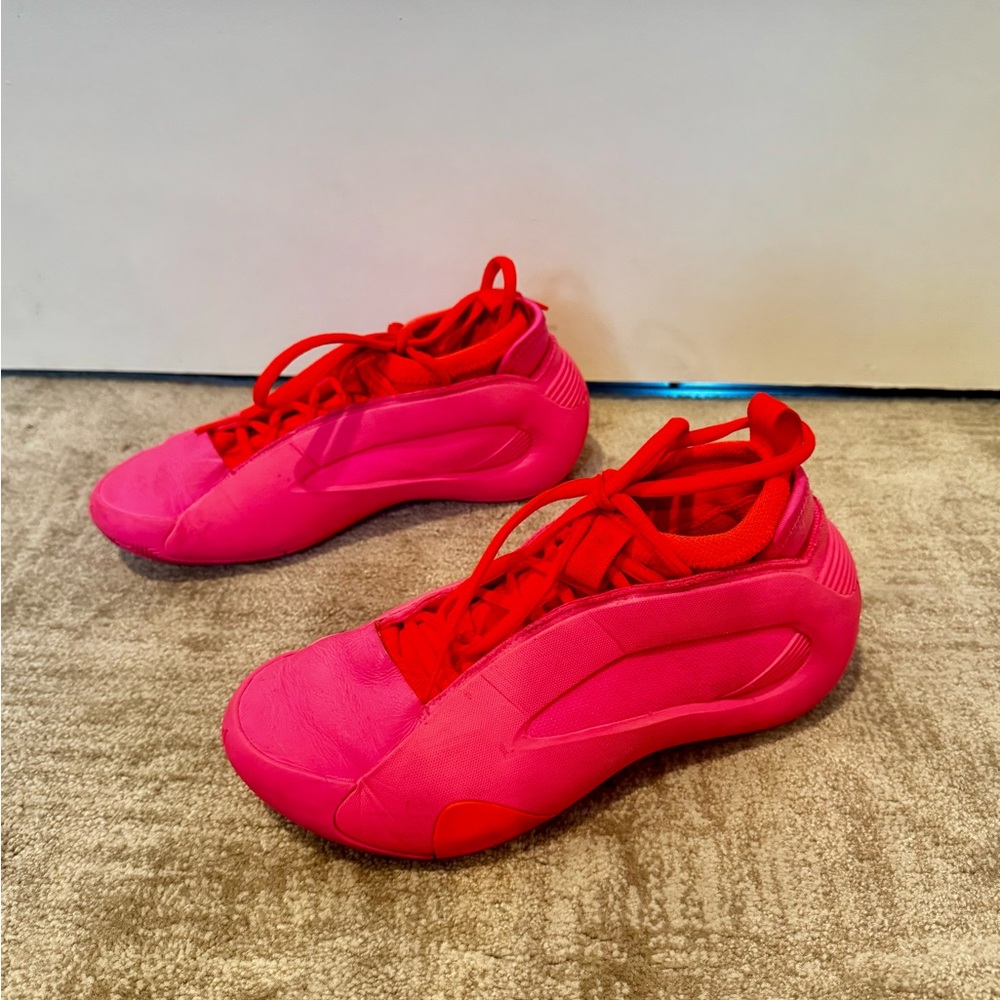 Adidas Pink and Orange Athletic Shoes with Streamlined Design